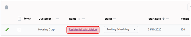 Nexa - Project grid - Click project name to view