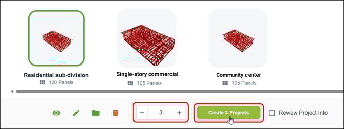 Nexa - Projects - Creating projects from a template