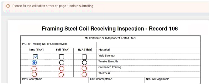 Nexa - Projects - Submitting form without filling in required fields