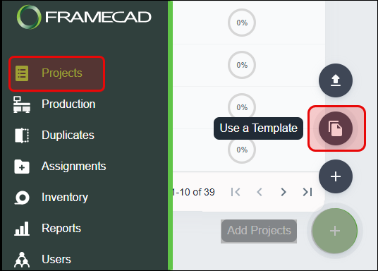 Nexa - Projects - Using a project template