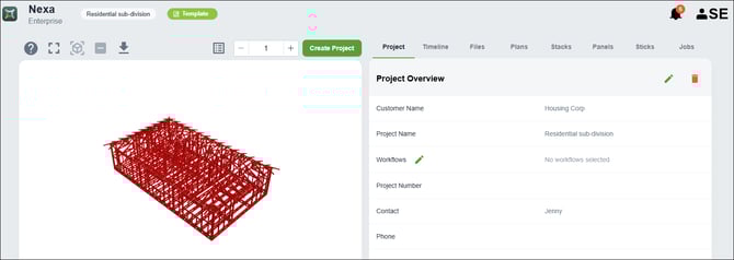 Nexa - Projects - specific project template page