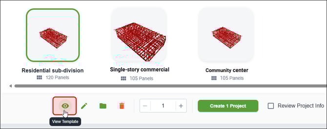 Nexa - Projects - view an existing template