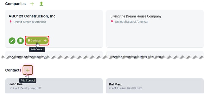 Nexa - Settings - Adding a contact