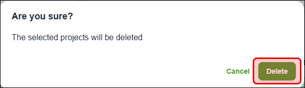 Nexa - delete project confirmation