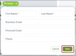 Nexa - Settings - Add contact dialog